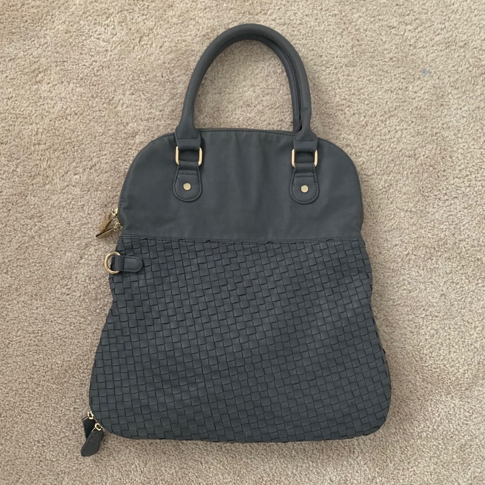 Deux Lux Vegan Leather Woven Satchel